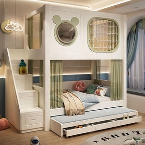 <span class=keywords><strong>Lit</strong></span> superposé artisanal en <span class=keywords><strong>bois</strong></span> <span class=keywords><strong>massif</strong></span> avec toboggan d'aventure et marches multi-tiroirs – Mobilier de chambre <span class=keywords><strong>junior</strong></span> pour chambre d'enfant haut de gamme - Product Image 3
