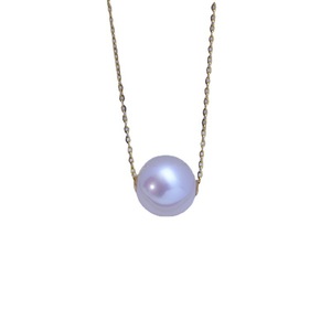 Collier pendentif en perles rondes d'eau douce blanches Edison 10-11 mm, forte luminosité avec des défauts discrets, collier en argent S925 - Product Image 5