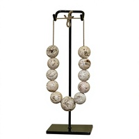 Collar con Esfera de Calcita Pulida Natural con 13 Bolas de Cristal Colgantes en Soporte de Hierro de 40cm, Decoración para el Hogar