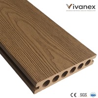 Tarima de WPC para Exteriores, Diseño Moderno en Nogal, Ecológica, Resistente al Agua, para Terrazas, Patios y Jardines