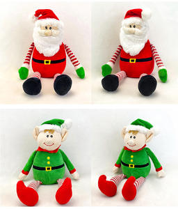 Fournitures de décoration de Noël personnalisées animaux en peluche en coton super doux avec renne père noël bonhomme de neige jouet - Product Image 6