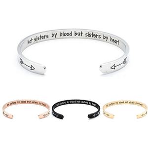 2025 Shanghai vente chaude Inspiration <span class=keywords><strong>mots</strong></span> couronne flèche fille amis gravé logo bracelet en acier inoxydable - Product Image 5
