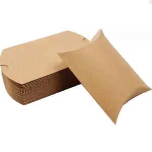 Caja de almohada de papel Kraft marrón cordel Tarjeta blanca cajas de papel negro para dulces caja de bombones de chocolate con papel de caramelo