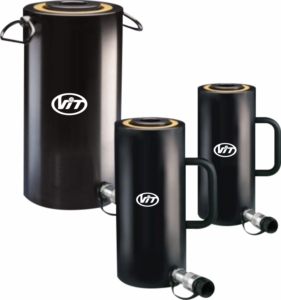 Cilindro hidráulico hueco de aluminio de carrera larga de 60 toneladas -608, sustituto del gato hidráulico hueco Enerpac RCH608 - Product Image 1