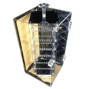 Custom clear acrylic spinning showcase plexiglass box lucite display case