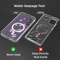 Étui de téléphone magnétique transparent de haute qualité 2 en 1, luxueux et antichoc pour S24 Plus Pro Max