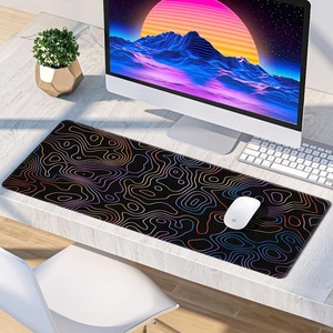 FX Black Heat Transfer Computer Mouse Pads with Embedded Edge Rectangle Rubber <b>Desk</b> Pad for Logo Printing - Product Image 6