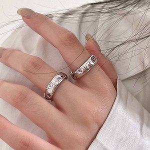 Silver Ruitai S925 Silver Pink Heart Zirconia <b>Open</b> <b>Ring</b> For Women Everyday Wear - Product Image 3