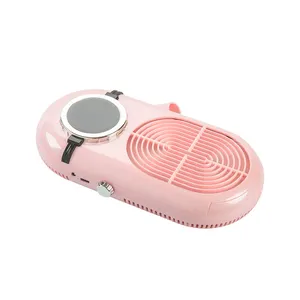 高品质定制标志粉色80w美甲艺术工具修脚无线真空指甲除尘器桌面指甲灰尘清洁器