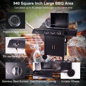 Outdoor Barbecue <strong>Bbq</strong> <strong>Charcoal</strong> <strong>and</strong> <strong>Gas</strong> Grill Combo Trolley Grill Flameless <strong>Gas</strong> Grill <strong>Bbq</strong> - Product Image 2