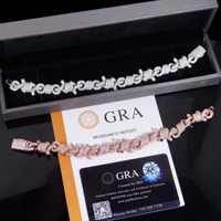 Bracelets cubains Hip Hop 15MM en argent 925 sertis de diamants Moissanite, design corde