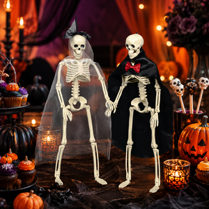 Pafu Decoración para Fiestas <span class=keywords><strong>de</strong></span> Casa Embrujada, Esqueleto <span class=keywords><strong>de</strong></span> Pareja <span class=keywords><strong>de</strong></span> <span class=keywords><strong>Halloween</strong></span> Articulado <span class=keywords><strong>de</strong></span> 15.7 Pulgadas, Esqueleto Realista <span class=keywords><strong>de</strong></span> <span class=keywords><strong>Novios</strong></span> <span class=keywords><strong>de</strong></span> <span class=keywords><strong>Halloween</strong></span> - Product Image 2