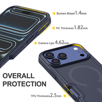 Coque de téléphone pour iPhone 18 Pro Max avec protection magnétique givrée anti-chute, antichoc pour iPhone 18 17 16 Pro Max