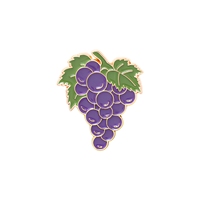 Broche en émail de fruits à la mode, raisin, badge en métal, accessoires de vêtements, bijoux, vente en gros