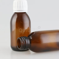 Bouteille en verre pharmaceutique pour sirop contre la toux Amber Round 2OZ 60ML avec bouchon en plastique anti-effraction