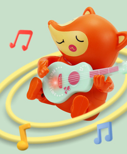 Venta al por mayor LED luminoso tocando la guitarra oso cantor Rana juguetes con luz de colores para niños regalos animales musicales - Product Image 6