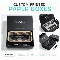 Boîte de rangement durable en carton ondulé pour lunettes, emballage robuste pour lunettes intelligentes et accessoires avec insert moulé