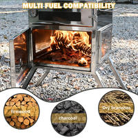 Poêle à granulés de bois portable et pliable en acier inoxydable, poêle de camping, poêle de chauffage extérieur pour tentes, poêles à bois, chauffages