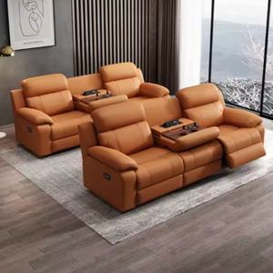 Ensemble de meubles de salon modernes en cuir véritable de luxe personnalisé populaire D 2025, canapé inclinable, fauteuil de massage - Product Image 6