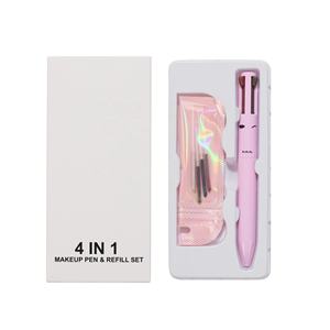 Bolígrafo resaltador de cejas con logotipo personalizado, delineador de ojos negro, lápiz labial, Etiqueta Privada, venta al por mayor, bolígrafo de maquillaje vegano 4 en 1 - Product Image 2