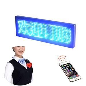 Rechargeable Bluetooth Digital LED Badge Insignia DIY Programmable Scrolling <b>Message</b> <b>Board</b> Mini LED Display LED Name Tag - Product Image 5