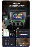 Radio para Auto Android con Carplay Inalámbrico, Multimedia para Skoda Octavia Mk2 A5 2004-2013, WIFI, Bluetooth, GPS, Navegación