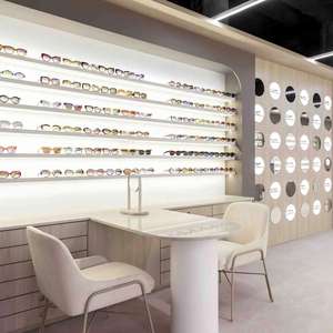 Diseño Interior de Lujo para Ópticas, Muebles Modulares de Madera, Vidrio y Metal para Exhibición de Gafas, Accesorios para Venta Minorista de Lentes - Product Image 1