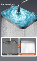 Système de douche complet de haute qualité, contemporain, multifonctionnel, avec cascade et pluie, robinet de douche piano pour salle de bain