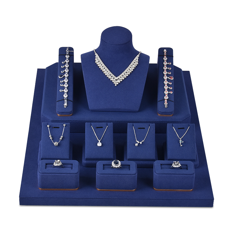 navy blue jewelry display