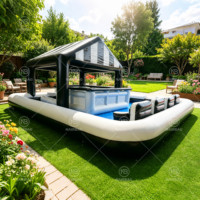 Bar de piscine gonflable portable pour événements estivaux en plein air, fêtes dans la cour, pub gonflable, bar flottant pour piscine avec sièges