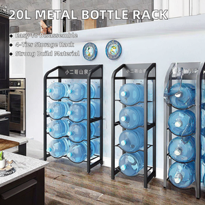 Estante de exhibición moderno de botella de galón de agua de Metal de 20 litros, estantes de fácil instalación para organizador de almacenamiento, estante de cubo de oficina - Product Image 3