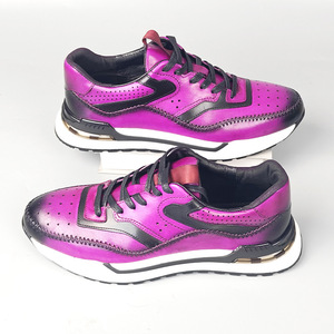 Chaussures décontractées pour hommes en cuir véritable à lacets, bout rond, semelle extérieure en caoutchouc anti-odeur, semelle intermédiaire en EVA, toutes saisons - Product Image 4