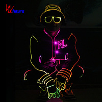 Costume de performance lumineux à LED en fibre optique pour adulte, conçu pour les spectacles sur scène, les boîtes de nuit, les bars, les fêtes, les carnavals et les festivals