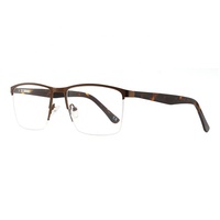 Nuevo Modelo de Alta Calidad, Montura de Gafas Ópticas de Metal Unisex con Media Montura y Diseño de Moda con Logotipo Personalizado, SENSE 93616-1, Ligero