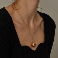 Cadeau de fête des mères Collier boule simple Collier pendentif Bola de grossesse carillon en argent plaqué or rose