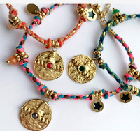 Bracelets de bohème à la mode en or 18 carats élégants faits à la main pour femmes réglable Vintage Chic en acier inoxydable chaîne lien femmes