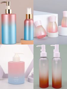 Bottiglia di <span class=keywords><strong>shampoo</strong></span> logo personalizzato gradiente colorato 300ml 400ml PET rettangolo uomini bottiglia di <span class=keywords><strong>shampoo</strong></span> con pompa - Product Image 6