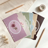 Nuevo Juego de 6 Separadores Florales Vintage A6 de 6 Agujeros para Cuaderno, Índice de Clasificación, Tarjetas de Índice para Cuaderno de Hojas Sueltas