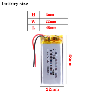 <span class=keywords><strong>3</strong></span>.7V 280mah 302248可充电锂离子锂聚合物电池工厂 - Product Image 2