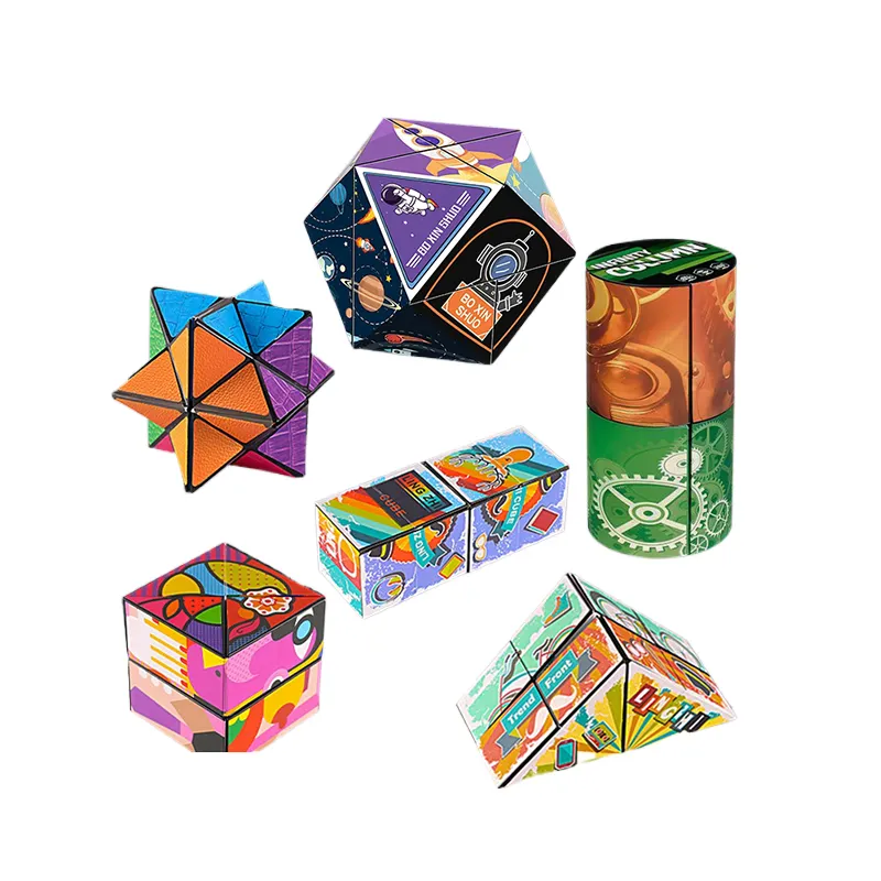 New Custom design pattern Magic Square Children Adult foldable 3D Magic Cube Puzzle Stress Relieve children Educational Toys
