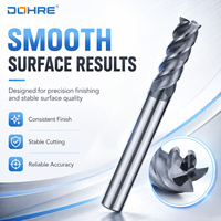 DOHRE Durable HRC45 Fraise à queue carrée en carbure de tungstène à 4 cannelures, taille en pouces, pour routeur CNC, pour le traitement de l'acier