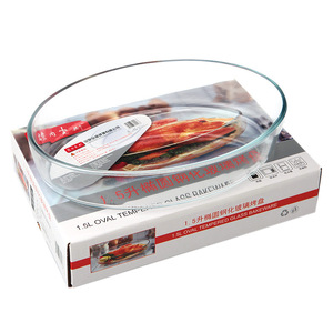 Piatto Ovale Trasparente in Vetro Borosilicato Temperato per Frutta e Dolci, Teglia da Forno 1.5L 2.0L 3.0L, <span class=keywords><strong>Vassoio</strong></span> in Vetro per Pesce - Product Image 4