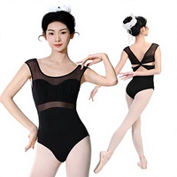 Nouveauté 2026 – Justaucorps de danse sexy en coton et élasthanne blanc/noir pour femme adulte, idéal pour le yoga, la danse latine et le ballet – Vente en gros à prix réduit