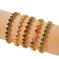 Bracelet trèfle à quatre feuilles transfrontalier, nouveau style européen et américain, chic, électroplaqué, design luxueux