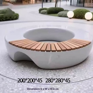 Asiento de FRP para árboles, para jardín y paisajismo, asiento envolvente para árboles, para macizos de flores, para plazas escolares, jardinera de madera anticorrosión - Product Image 5