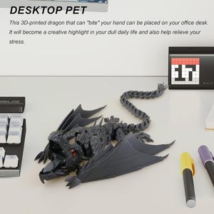 Ailes de dragon imprimées en 3D, jouets anti-stress, modèle de dragon ailé articulé et flexible en cristal, décoration fantastique science-fiction pour la maison/le bureau - Product Image 4