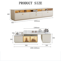 Mueble de TV Moderno en Color Madera Natural, Soporte de Suelo de Madera Maciza para Sala de Estar, Estilo Lujoso y Sofisticado, Muebles para el Hogar