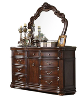 Lit rembourré de style américain de luxe, taille Queen/King, lit en bois de style européen, lit double vintage, mobilier de chambre d'hôtel
