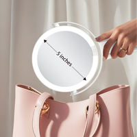 Miroir cosmétique pliable compact double face rechargeable, trois couleurs de lumière, écran tactile, portable, maquillage, voyage, miroir 10X