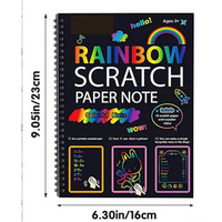 Kit de papier à gratter arc-en-ciel magique, carte, tableau de dessin de dessin animé, carnet, jouets éducatifs DIY pour enfants